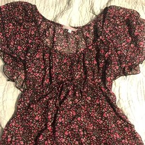 Floral print baby doll top